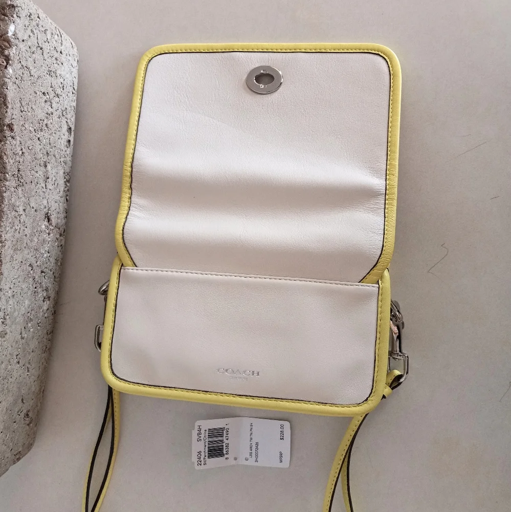 Coach Legacy Archival Two Tone Leather Penny, Shoulder Bag (Citrine/ Parchment)